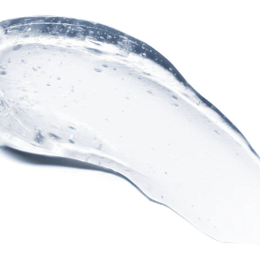 Clear gel-like substance on a white background