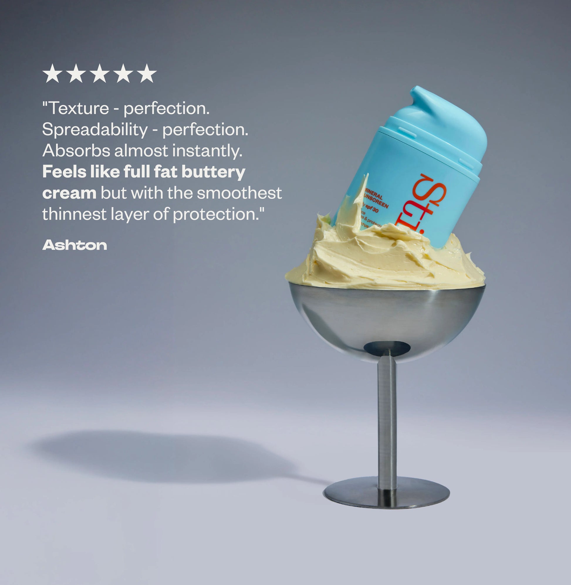 review of product next to product in a cup of butter